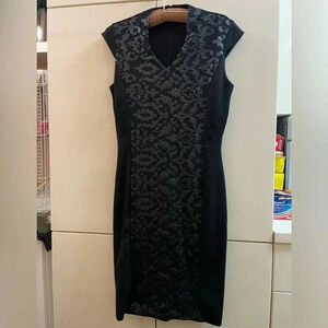 Hal Rubenstein Cocktail Dress Women Size 2X Red V Neck Sleeveless Maxi Preppy